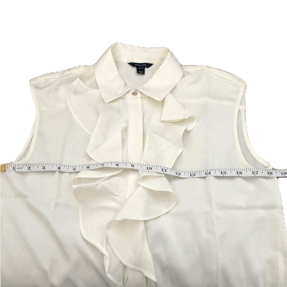 RW&CO. Sleeveless Ruffle Blouse SIZE SMALL NEW - Picture 9 of 12